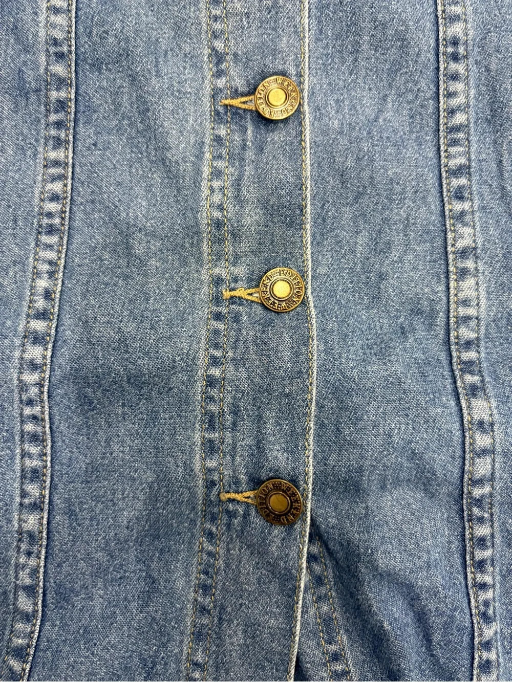 Vintage Weekend Edition Classic Button-Front Denim Midi Skirt - Size 10 - Picture 3 of 6